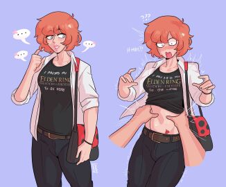 ... 1dickgirl 1futa ambiguous_gender blue_background blue_eyes blush breasts clothed clothes_lift clothing dickgirl disembodied_hand disembodied_hands english_text flaccid fully_clothed futanari human intersex light_skin loggus_doggus olivia_(loggus_doggus) orange_hair original original_character penis shocked shocked_expression short_hair solo speech_bubble standing stomach_grab surprised text tummy tummy_grab very_high_resolution