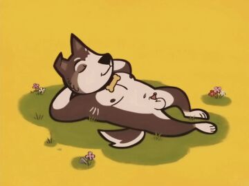 2d_animation animal_genitalia animal_penis animated animation_error anthro armpit_hair balls black_nose body_hair brown_body brown_fur canid canine canine_genitalia canine_penis canis cheek_tuft closed_eyes collar collar_only commissioner_name countershading dark_nipples domestic_dog facial_tuft flower folded_ears frame_by_frame fur genital_piercing genitals gold_(metal) gold_tooth grass lying lying_on_grass lying_on_ground male mammal navel nipples nude on_back on_ground open_mouth pecs penis penis_piercing penis_tip piercing plant ring_piercing rock sharp_teeth sheath simple_background slightly_chubby solo stretching teeth text tuft vickydanne white_body white_fur yawn