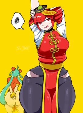 2d 2d_(artwork) 2girls annoyed annoyed_expression arm_up ass ass_focus big_breasts big_thighs bottom_heavy bottom_heavy_female breasts chinese_clothes choker clothed clothed_female clothing collar curvaceous curvy curvy_female curvy_figure enormous_thighs exposed_thighs fat_ass fat_thighs female female_only fully_clothed gigantic_thighs hat hatsune_miku hips_wider_than_shoulders hourglass_figure huge_ass huge_breasts huge_thighs hyper hyper_thighs kasane_teto large_breasts large_thighs loincloth looking_to_the_side massive_hips massive_thighs odochina ofuda open_mouth pants pear_shaped pear_shaped_female plump plump_ass plump_thighs red_eyes red_hair slim_waist solo_focus srjrgart standing sweat sweatdrop sweating thick_thighs thigh_cutout thighs thighs_bigger_than_head thighs_bigger_than_torso tight_clothing tight_pants twin_drills utau vocaloid voluptuous voluptuous_female wavy_mouth wide_hips yellow_background