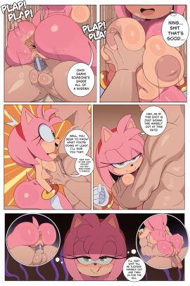 1boy 1girls amy_rose anthro anthro_penetrated anus areola ass balls big_breasts big_butt biped breasts broken_condom dialogue duo english_text eulipotyphlan eyebrows eyelashes female female_penetrated front_view furry furry_female genitals hair hedge hedgehog hereapathy hi_res human human_on_anthro human_penetrating human_penetrating_anthro interspecies male male/female male_penetrating male_penetrating_female mammal mouth_closed nipples penetration penile penile_penetration penis plant profanity sega sex shrub side_view simple_background smile sonic_(series) sonic_the_hedgehog_(series) speech_bubble text thick_thighs three-quarter_view vaginal_penetration vulva