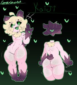 ahoge ass ass_focus big_ass big_butt black_sclera blonde_hair femboy freckles freckles_on_ass freckles_on_face freckles_on_thighs furry green_eyes greenstar kaiji_(greenstar) looking_at_viewer male neck_fur nude original pecs pink_pupils sea_bunny sea_slug short_hair star_shaped_pupils thick_thighs wide_hips