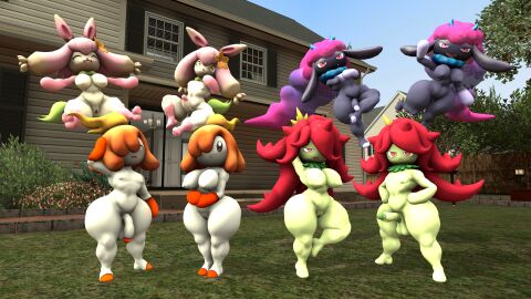 3d 4boys 4girls :3 animal_ears animal_feet animal_nose arm_up black_eyes blue_sky body_fur breasts bristla building bush closed_eyes closed_mouth colored_sclera colored_skin completely_nude crossed_arms daedream day female femboy flambelle floating flopie flower full_body furry furry_female grass hair_ornament hair_over_eyes hair_over_one_eye half-closed_eyes hand_on_own_hip hand_up hands_up happy holding large_breasts legs_apart long_hair looking_at_viewer male medium_breasts mightyk7 multicolored_hair multiple_females multiple_girls navel nipples no_nipples nude one_eye_covered open_mouth orange_hair outdoors pal_(species) palworld personification pink_hair pink_skin pocketpair purple_hair pussy red_eyes red_hair short_hair sky small_breasts smile spread_legs standing stomach tail teeth thick_thighs thighs tree two-tone_fur two-tone_hair two-tone_skin uncensored white_fur white_skin wide_hips yellow_fur