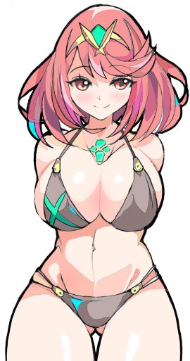 breasts core_crystal empe0317 enpe female female_only nintendo pyra short_hair solo swimsuit xenoblade_(series) xenoblade_chronicles_2