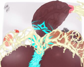 ass big_ass big_butt boobjob breasts cum cum_everywhere cum_in_ass female female_penetrated furry hyper_cock hyper_penis male penis samueld59 thick_cum throbbing throbbing_penis titjob trio veins_on_dick