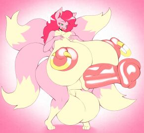 2022 4_tails angstrom animal_genitalia animal_penis anthro areola aroused balls big_balls big_breasts big_penis bodily_fluids breasts canid canine digital_media_(artwork) equine_genitalia equine_penis fox fur furry futanari genitals green_eyes hair hi_res huge_balls huge_breasts huge_cock hyper hyper_balls hyper_breasts hyper_genitalia hyper_penis intersex kitsune looking_at_genitalia looking_at_penis mammal multi_tail nipple_piercing nipple_ring nipples open_mouth penis piercing pink_body pink_fur pink_hair pink_nipples ring_piercing simple_background solo sweat sweatdrop tail tan_body tan_fur teeth tongue tongue_out unknown_character vein veiny_penis