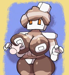 absurd_res anthro areola ass big_ass big_breasts big_butt blocky_body blush breast_grab breasts brown_body dezmine21 digital_media_(artwork) female generation_9_pokemon genitals glowing golem hand_on_breast hi_res huge_ass huge_breasts huge_butt looking_at_viewer mineral_creature mineral_fauna mineral_humanoid minerals nacli nintendo nipples nude pokemon pokemon_(species) pussy rock rock_creature rock_humanoid salt shaded simple_background solo stone_body stone_skin tan_body thick_thighs
