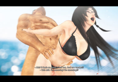 1boy 1girls 3d 3d_model black-haired_female black_hair chobixpho dead_or_alive dead_or_alive_5 dead_or_alive_5_last_round dead_or_alive_6 dead_or_alive_xtreme_beach_volleyball dialogue english_dialogue english_text female female_penetrated from_behind fucked_from_behind glasses kokoro_(doa) male male/female male_penetrating male_penetrating_female penetration_from_behind sex sex_from_behind straight straight_sex taken_from_behind text zack_(dead_or_alive)