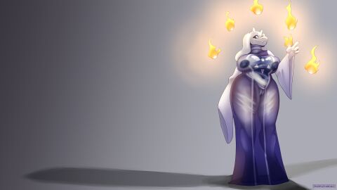 1girls 2d anthro areola big_breasts blue_eyes breasts female female_only fire flame furry furry_only huge_breasts humanoid nipples purplepardus pussy see-through see-through_clothing see-through_dress solo solo_female thick_thighs thighs thighs_bigger_than_head toriel undertale undertale_(series)