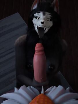 1boy 1girls 3d 3d_animation animated anthro anthro_on_anthro areola ass big_areola big_ass big_breasts big_nipples big_penis big_thighs black_hair breasts female fur furry hand_around_penis handjob huge_areola huge_ass huge_breasts huge_cock huge_nipples kasdaq long_hair looking_at_partner looking_at_viewer male malo moan moaning nipples no_sound open_mouth penis pov scp-1471 scp-1471-a scp_foundation skull_head straight tagme thick_thighs thighs tongue tongue_out video voice_acted wolf wolf_ears wolf_girl wolf_tail
