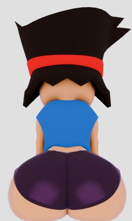 1boy 3d ass back_view big_ass big_butt black_hair blender cartoon_network fat_ass fat_butt femboy fully_clothed georgemarina headband huge_ass huge_butt k.o._(ok_k.o.!_let's_be_heroes) male male_only ok_k.o.!_let's_be_heroes sitting solo thick_ass thick_butt thick_thighs warner_brothers