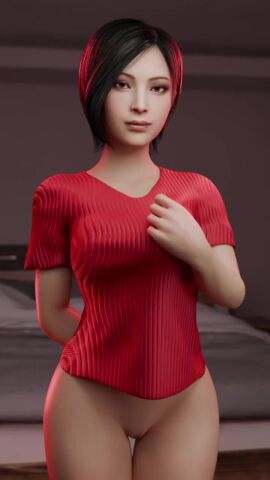3d 9:16 ada_wong animated asian_female black_hair capcom female female_focus female_human female_only fit fit_female francis_brown hourglass_figure light-skinned_female light_skin lingerie looking_at_viewer music no_visible_genitalia nude panties red_bra red_clothing red_panties red_shirt resident_evil resident_evil_2_remake resident_evil_4_remake ripping_clothing shorter_than_10_seconds tagme tiktok underwear undressing vertical_video video