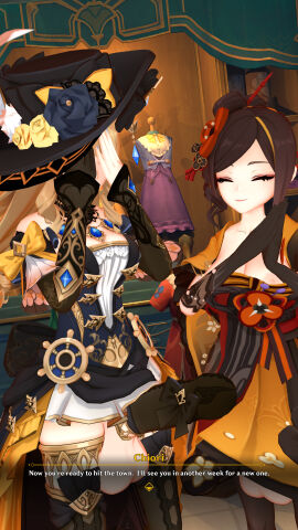 2futas 3d chiori_(genshin_impact) cock_sleeve_(clothes) cock_sock duo erection female futaflux futanari genshin_impact huge_cock intersex navia_(genshin_impact) penis self_upload