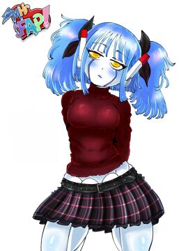 android ass big blue_hair blue_pussy breasts breasts_out female futura_(mhfap!) hips huge_ass large_ass large_breasts long_hair machine mhfap! pussy robot robot_girl sexy sexy_body sexy_breasts sexy_pose vagina white_body wide_hips yellow_eyes