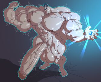 bodybuilder boner erection highres hyper hyper_cock hyper_genitalia hyper_muscles hyper_penis male male_only muscles muscular muscular_arms muscular_male muscular_thighs nude penis remert solo solo_male