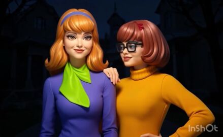 ai_generated animated daphne_blake french_kiss inshot lesbian_couple lesbian_kiss passionate_kiss scooby-doo tagme velma_dinkley video