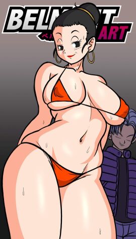 1boy 1girls 2d age_difference belmont big_breasts bikini breasts cheating cheating_wife chichi chichi_(majin_buu_saga) dragon_ball dragon_ball_super dragon_ball_super_super_hero dragon_ball_z female full_color fully_clothed male mature mature_female milf mother netorare no_penetration ntr smile trunks_briefs voluptuous_female wide_hips younger_male