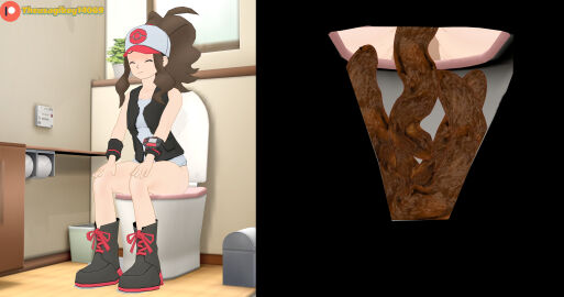 (theusagiboy1406) 1girls 3d 3d_(artwork) bare_ass bottomless bracelets clothing female female_focus female_only footwear game_freak hat hilda_(pokemon) human hyper_feces hyper_scat jacket mikumikudance mmd nintendo nonsexual nonsexual_nudity pale_skin pokemon pokemon_bw pooping pooping_in_toilet scat shit shitting sitting sitting_on_toilet sleeveless sleeveless_shirt toilet toilet_use turd turd_hanging_out white_shirt