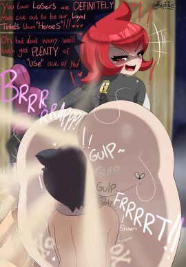 2boys 2girls ass ass_lick ass_worship bad_end barry_(pokemon) black_hair blonde_hair coprophagia cum defeated_heroine detailed_background dialogue dominant_female domination enjoying_farts face_in_ass facesitting fart fart_fetish female femdom flies flies_for_smell grey_legwear hands-free huffing human_toilet humiliation implied_scat implied_scat_eating jupiter_(pokemon) leggings licking_ass lucas_(pokemon) male mars_(pokemon) massive_ass mind_break mistpirit mistpirit_(fetish_art) penis pillar pokemon pokemon_dppt purple_hair red_hair rimming scat scat_eating slavery small_dom_big_sub small_penis smelly smug_face stinkface swallowing swallowing_fart team_galactic toilet toilet_slave uniform