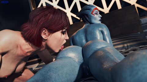 2025 2girls 3d 3d_(artwork) alien alien_girl anus artist_name asari ass ass_lick bed bedroom blender blue-skinned_female blue_body blue_skin breasts butt female female_protagonist femshep huge_ass human human_female interspecies licking licking_ass light-skinned_female light_skin looking_back mass_effect medium_breasts milf no_sex nude nude_female outercourse pale-skinned_female pale_skin phat_ass phat_butt pussy realistic_proportions red_hair samara sfmlover22 short_hair yuri