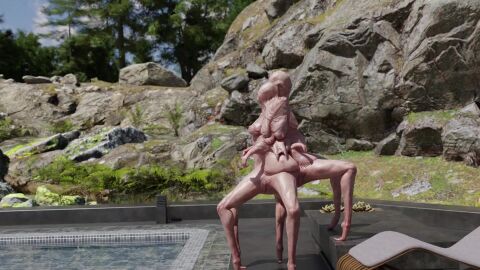 3d 3d_animation animated areola belly big_breasts big_penis creepy day faceless_character faceless_male female_penetrated fingers first_person_view from_front_position genitals hand_holding light_body male_penetrating male_penetrating_female monster_girl multi_arm multi_limb nipples nude nude_anthro nude_female nude_male outside pink_body plant poolside sex sons_of_the_forest standing standing_sex sunlight tagme teratophilia the_forest thick_thighs vaginal_fluids vaginal_penetration video vulva