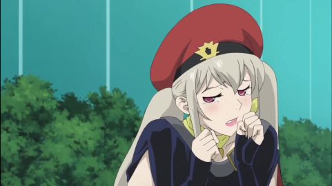 1boy 1girls ass ass_focus big_ass blonde_hair blush breasts cameltoe from_behind leaning_forward lily_(towa_no_quon) lips lipstick looking_back no_sound pale_skin presenting presenting_ass red_eyes screencap shaking shaking_butt shorts tagme thick_ass thick_thighs thighs towa_no_quon twintails video