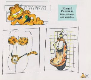 bathroom bikini breasts female garf-kini garfield_(series) garfield_the_cat male official_art urinal