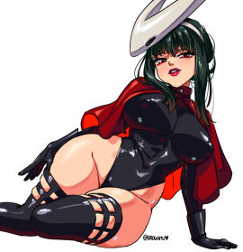 1girls big_breasts black_hair black_leotard breasts cloak cosplay erogamu female female_only hair hair_ornament hand_on_ass hips hollow_knight hornet_(hollow_knight)_(cosplay) huge_breasts legwear leotard lips mask mature mature_female mature_woman red_cloak red_eyes solo solo_female spy_x_family thick_lips thick_thighs thighs white_background wide_hips yor_briar