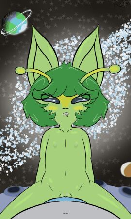 alien alien_humanoid animated antennae_(anatomy) anthro big_ears blue_body blush bodily_fluids closed_eyes cosmic_background drooling duo female female_on_top first_person_view flat_chested furry furry_only genital_fluids green_body green_eyes green_nipples grey_body hi_res humanoid league_of_legends loop lost_in_pleasure male male/female mii2sii moon nipples no_sound on_top open_mouth penetration planet pokesiimii pussy riot_games saliva shooting_star siimii_(pokesiimii) size_difference tencent vaginal_fluids vaginal_penetration vex_(league_of_legends) yordle