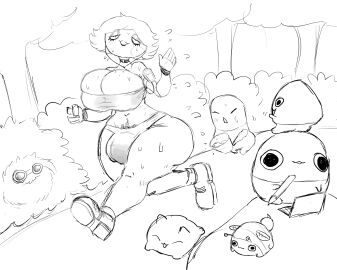 1futa 2d 2d_(artwork) 2d_artwork armpit armpit_hair ass big_ass big_breasts big_bulge big_butt booty_shorts breasts bubble_ass bubble_butt bulge choker clothed clothed_female clothes clothing female flaccid freckles freckles_on_breasts freckles_on_face futa_focus futanari hair happy_trail huge_ass huge_breasts intersex jogging lipstick looking_at_viewer mascara mostly_nude penis public short_hair simple_face sketch solo_focus standing sweat sweatdrop sweating sweaty thick thick_thighs thighs thunder_thighs thunderthighs voluptuous waving_at_viewer wide_hips yobaba