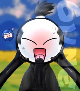 2boys 6une ahe_gao balls big_penis big_penis_small_balls black_penis blowjob blush blushed_face blushing_at_another clothed da_quang_(zolaman) grey_hair heart holding_head kimono kkuja_(zolaman) licking_penis licking_penis_tip male male_only ninja ninja_mask no_humans open_mouth oral outside penis ponytail preparation preparing stick_figure stickman sweat tongue tongue_on_penis tongue_out touching_face touching_head watermark zolaman_(franchise) 졸라맨