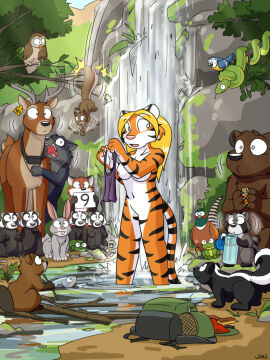 ambiguous_gender amphibian anthro avian backpack badger bear beaver bird black_body black_fur brown_body brown_fur candy canid canine canis cartoonwolf deer dessert felid feline female feral fish food fox frog fur furry galliform grey_body grey_fur group hi_res jessie_(tigerknight) lagomorph leporid lizard lollipop mammal marine mephitid mustelid musteline navel nipples nude orange_body orange_fur owl pantherine partially_submerged phasianid pink_nose procyonid rabbit raccoon reptile rodent scalie sciurid skunk snake squirrel tiger tree_squirrel waterfall wolf