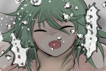 asphyxiation borrowed_character breathplay bubbles closed_eyes drowning female green_hair long_hair open_mouth original peril ryona speech_bubble subkaze_528 underwater