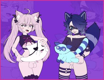1boy 1girls 2futas ahoge animal_penis blue_eyes cat_girl catgirl duo_focus fan_mascot_(vtuber) fan_mascot_focus_(vtuber) female femsub feral foursome futa_focus futa_is_bigger futa_on_female futa_on_feral futa_on_male futa_with_female futa_with_futa futa_with_male futadom futanari goro_(nyanners) group group_sex indie_virtual_youtuber intersex interspecies jomokin living_fleshlight living_sex_toy long_hair male malesub mascot mostly_nude nude nude_futa nyatasha_nyanners penis penis_size_difference raccoon raccoon_girl sex short_hair size_difference small_penis snuffy trash_clan_(snuffy) twintails virtual_youtuber vtuber zoophilia