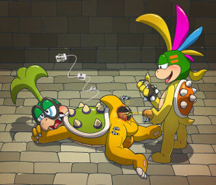 anal anus argon_vile balls bodily_fluids bracelet claws cum dialogue english_text erection feet finger_claws foreskin gaping gaping_anus genital_fluids genitals hi_res hollow_sex_toy idea iggy_koopa improvised_sex_toy jewelry koopa koopaling lemmy_koopa male male/male nintendo object_in_ass peeing peeing_in_ass peeing_peeing_inside penis scalie shell spiked_shell spikes spikes_(anatomy) super_mario_bros. text toe_claws tunnel_plug uncircumcised urinating urinating_male urine urine_in_ass watersports