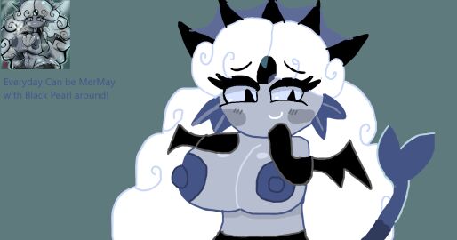 big_breasts black_pearl_cookie breasts caramelpearl_(artist) cookie_run cookie_run_kingdom exposed_breasts female long_hair merfolk mermaid mermaid_girl mermay mermay2025 nude reference_image tagme white_hair