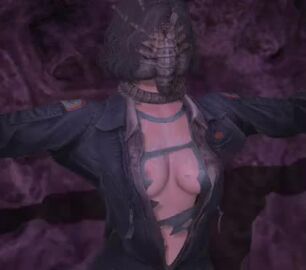 asphyxiation defeated_female egg_implantation facehugger final_fantasy_xiv parasite restrained tagme video