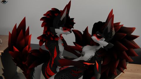 3d_(artwork) 4k 9:16 absurd_res anthro ass big_breasts blender_(artwork) blush bottomwear breasts canid canid_demon canine clothing demon detailed_background digital_media_(artwork) duo eye_contact eyeliner female freckled_arms freckled_breasts freckled_butt freckled_chest freckled_face freckled_legs freckled_shoulders freckled_thighs freckles furniture hand_on_butt hand_on_chest hand_on_hip hellhound hi_res highlights_(coloring) hound_(hound_helldan) hound_helldan huge_filesize hybrid incest_(lore) jennifer_(hound_helldan) looking_at_another makeup male male/female mammal markings mother_(lore) mother_and_child_(lore) mother_and_son_(lore) mythological_canine mythological_creature mythology novabeast on_table pants parent_(lore) parent_and_child_(lore) parent_and_son_(lore) partially_inside penetration red_eyeliner red_eyes red_highlights son_(lore) table tail vaginal_penetration watermark