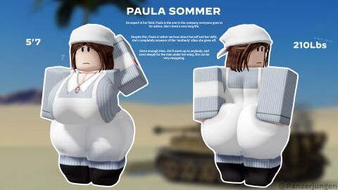 1girls 2024 3d apron arm_behind_head armband ass ass_bigger_than_head ass_grab ass_squish big_ass big_breasts big_butt bob_cut boots breasts breasts_bigger_than_head brown_hair bubble_ass bubble_butt butt character_sheet cleavage clothed curvy desert english_text female female_only frown fully_clothed grabbing_own_ass huge_ass huge_breasts huge_butt massive_breasts mature mature_female milf military military_uniform nervous nurse nurse_cap nurse_clothing nurse_hat nurse_uniform one_arm_up outside overweight panzerjungen paula_sommer reference_sheet roblox robloxian short_hair solo squished_ass standing striped_clothing text thick thick_ass thick_thighs twitter_username voluptuous wrinkles