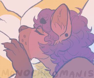 animated anthro anus bodily_fluids butter_the_fox canid canine cunnilingus cuntboy duo fox furry genital_fluids genitals hyena intersex intersex/intersex iris_the_hyena licking low_res mammal monochromanis oral pussy saliva saliva_string sex spotted_hyena twitching vaginal_fluids vaginal_penetration