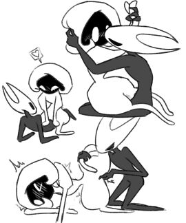 anthro arthropod blush duo female female/female fingering flustered hand_holding head_grab hi_res hollow_knight hollow_knight_(franchise) hornet_(hollow_knight) insects kissing lace_(hollow_knight:_silksong) lying objectfucker on_back on_lap on_side sex team_cherry