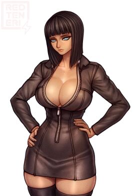 1girls bangs bare_thighs big_breasts black-haired_female black_hair blue_eyes blush breasts cleavage clothed clothing color female female_focus female_only fully_clothed hi_res hourglass_figure human human_female inner_sideboob large_breasts light-skinned_female light_skin looking_at_viewer mature_female medium_hair nico_robin nico_robin_(pre-timeskip) one_piece pre-timeskip redteneri shounen_jump slim_waist solo thick_thighs water_7 wide_hips zettai_ryouiki