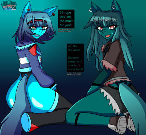 2025 2boys 2femboys airiin220 ass ass_focus big_ass blush booty_shorts clothing cyan_(horse_race_test) cyberairiin_(airiin220) english_text femboy feminine_male furry furry_male furry_only garbage_bin_(horse_race_tests) girly glasses horse horse_race_tests horse_tail leotard long-haired_male long_hair male male_only text thong yaoi