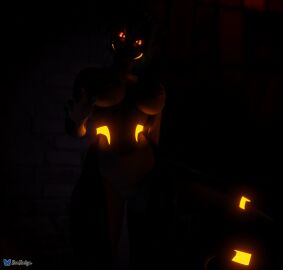 3d_(artwork) anthro bedroom big_breasts big_tail blue_hair breasts cetacean digital_media_(artwork) dolphin female genitals glowing glowing_eyes hair hi_res looking_at_viewer mammal marine night nipples nude oceanic_dolphin orange_eyes orca pink_nipples pussy rileyarlic_(artist) solo tail toothed_whale vulva wide_hips zea_nalya