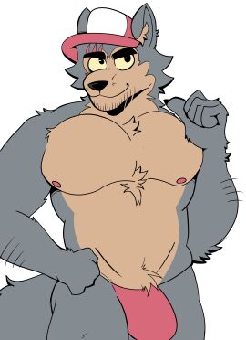 anthro beastars bulge canid canine canis furry legoshi_(beastars) male mexican_wolf muscular muscular_male solo solo_male wolf