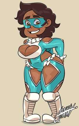 1girls big_breasts breasts brown_hair camila_noceda cosplay dark-skinned_female dark_skin disney disney_channel disney_xd female latina lonelyjimmy2 mature_female milf mother rainbow_mika_(cosplay) street_fighter the_owl_house