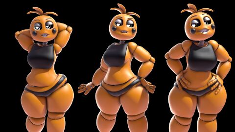 3d_(artwork) animatronic anthro avian beakless bib bird bite biting_lip black_background black_clothing black_panties black_underwear breasts chicken clothing digital_media_(artwork) female five_nights_at_freddy's five_nights_at_freddy's_2 galliform gallus_(genus) glowing glowing_eyes half-closed_eyes hand_on_hip hand_on_own_hip hands_behind_head hands_on_hips hands_on_own_hips heart_pupils hi_res looking_at_viewer lovetaste_chica machine multiple_poses narrowed_eyes non-mammal_breasts nugter panties phasianid pose robot robot_anthro scottgames self_bite sharp_teeth side_boob simple_background smile smiling_at_viewer solo teeth thick_thighs toy_chica_(fnaf) toy_chica_(love_taste) underwear wide_hips