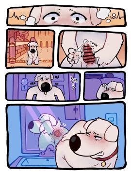 20th_century_fox 20th_century_studios animal_genitalia animal_penis anonpupb anthro anus balls bathroom blush bodily_fluids bollard brian_griffin canid canine canine_genitalia canine_penis canis censored collar comic cum cum_on_hand domestic_dog embarrassed english_text erection family_guy flustered fuzzy_door_productions gaping gaping_anus gay gay_male genital_fluids genitals hi_res inside knot looking_at_self male mammal mirror penis rear_view sheath text throbbing throbbing_penis yaoi