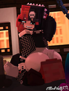 2girls 3d 3d_(artwork) digital_media_(artwork) ellie ellie_walls_(odysseyellie) facesitting female jenny jenny_belle_(slipperyt) lesbian mcmod minecraft minecraftmod mod modding mods odysseyellie sitting_on_face sitting_on_person slipperyt walls yuri