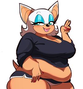 artiah669 bbw belly big_belly big_breasts breasts chubby chubby_female fat fat_female female fleshpie669 overweight overweight_female rouge_the_bat sonic_(series) sonic_the_hedgehog_(series) thick thick_thighs