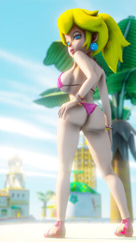 1girls 3d ass big_ass big_breasts blonde_hair blue_eyes breasts busty cleavage delfino_plaza fat_ass female female_only from_behind half-closed_eyes hand_on_hip hi_res human human_only jpeg large_breasts legs long_hair mammal mario_(series) mature mature_female nintendo pink_bikini pink_lipstick ponytail pose posing princess_peach seductive seductive_look seductive_smile sensual sexy sexy_pose sideboob solo super_mario_sunshine thighs thong_bikini v virtualblueam2 voluptuous